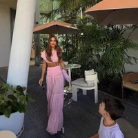 Holiday Daily Tea Party Women's Elegant Vacation Sexy Solid Color Polyester Skirt Co-ord Set Shorts Sets main image 5