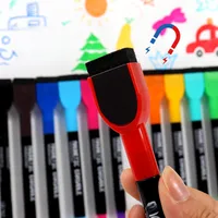 Wholesale A08 Whiteboard Pen Magnetic Brush Teachers Office Children Whiteboard 12 Color Painting Graffiti Erasable Marking Pen main image 2