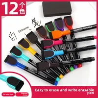 Wholesale A08 Whiteboard Pen Magnetic Brush Teachers Office Children Whiteboard 12 Color Painting Graffiti Erasable Marking Pen main image 3