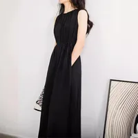 European-style Summer Dress Women's Ice Silk Thin Letter Printed Split Long Dress Design Short-sleeved Slim-fit Slim-fit Home Dress main image 2