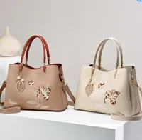 Bag Women's  New Fashion Handbag Large Capacity Embroidered Women's Bag Middle-aged Mother's Bag Shoulder Bag For Hair main image 2