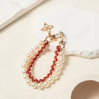 Xiao Xiang Style Pickup Chain Mobile Phone Lanyard Short Wrist Hanging Chain High-end Pearl Beaded Pendant Strong Universal Hanging Ornaments sku image 6