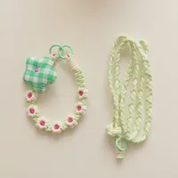 Hot Sale Small Daisy Flower Mobile Phone Pendant Bohemian Holiday Style Mobile Phone Hanging Chain Wrist Band sku image 3