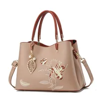 Bag Women's  New Fashion Handbag Large Capacity Embroidered Women's Bag Middle-aged Mother's Bag Shoulder Bag For Hair main image 4