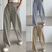 Europe And The United States  Foreign Trade Women's Clothing Explosions Independent Station    Striped Casual Pants Straight Pants main image 1