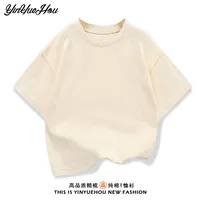 Children's Shoulder Short-sleeved T-shirt Summer  New Cotton Crewneck Loose Base Shirt Student Sportswear Wholesale main image 1