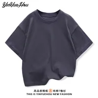Children's Shoulder Short-sleeved T-shirt Summer  New Cotton Crewneck Loose Base Shirt Student Sportswear Wholesale main image 2