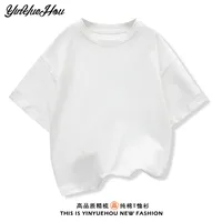 Children's Shoulder Short-sleeved T-shirt Summer  New Cotton Crewneck Loose Base Shirt Student Sportswear Wholesale main image 4