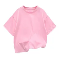 Children's Shoulder Short-sleeved T-shirt Summer  New Cotton Crewneck Loose Base Shirt Student Sportswear Wholesale main image 5