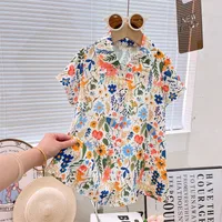 Girl's Dress Summer New  Baby Girl's Shirt Dress Open Dress Thin Girl's Dress Children's Dress sku image 3