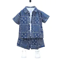Boys' Summer Short-sleeved Suit  New Baby Online Popular Casual Clothes Children's Holiday Style Shirt Three-piece Set main image 5
