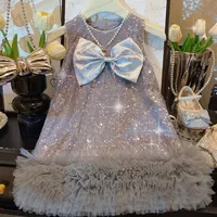 Girl's Summer Dress  New Dress Children's Sequin Bow Vvest Dress New Princess Dress main image 2