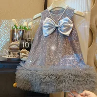 Girl's Summer Dress  New Dress Children's Sequin Bow Vvest Dress New Princess Dress main image 3