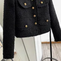 Western Style Black  Style Coat  Autumn And Winter Long Sleeve Tassel Socialite Style Loose All-match Cardigan Short Coat For Women main image 2