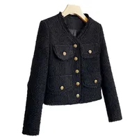 Western Style Black  Style Coat  Autumn And Winter Long Sleeve Tassel Socialite Style Loose All-match Cardigan Short Coat For Women main image 5