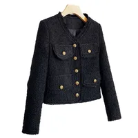 Western Style Black  Style Coat  Autumn And Winter Long Sleeve Tassel Socialite Style Loose All-match Cardigan Short Coat For Women sku image 1