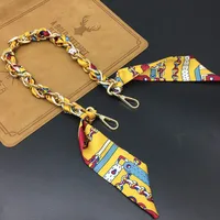 Bag With Silk Scarf Replacement Underarm Bag With Mobile Phone Hanging Chain Bag With Shoulder Strap Short Metal Chain Bag Strap sku image 3