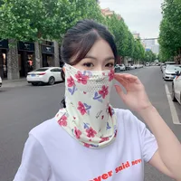 Mask UPF50 Punched New Petal Face Covering Veil Breathable Sunshade Summer Outdoor Sun Protection Veil Mask sku image 2