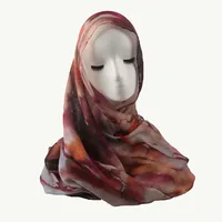 Hot Sale Watercolor Collection Modal Cotton Shawl Satin Printed Scarf Ethnic Head Scarf Women Scarf main image 3