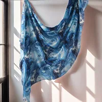 Hot Sale Watercolor Collection Modal Cotton Shawl Satin Printed Scarf Ethnic Head Scarf Women Scarf sku image 2