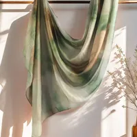 Hot Sale Watercolor Collection Modal Cotton Shawl Satin Printed Scarf Ethnic Head Scarf Women Scarf sku image 3
