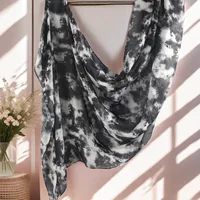 Hot Sale Watercolor Collection Modal Cotton Shawl Satin Printed Scarf Ethnic Head Scarf Women Scarf sku image 5