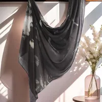 Hot Sale Watercolor Collection Modal Cotton Shawl Satin Printed Scarf Ethnic Head Scarf Women Scarf sku image 7