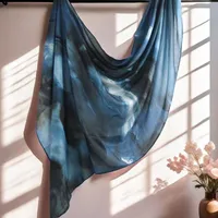 Hot Sale Watercolor Collection Modal Cotton Shawl Satin Printed Scarf Ethnic Head Scarf Women Scarf sku image 8