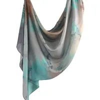 New Watercolor Series Satin Polyester Cotton Shawl Printed Scarf Ethnic Scarf Women Scarf 180*80 sku image 2