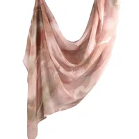 New Watercolor Series Satin Polyester Cotton Shawl Printed Scarf Ethnic Scarf Women Scarf 180*80 sku image 3
