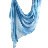 New Watercolor Series Satin Polyester Cotton Shawl Printed Scarf Ethnic Scarf Women Scarf 180*80 sku image 5