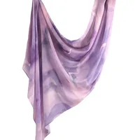 New Watercolor Series Satin Polyester Cotton Shawl Printed Scarf Ethnic Scarf Women Scarf 180*80 sku image 20