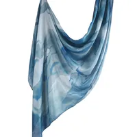 New Watercolor Series Satin Polyester Cotton Shawl Printed Scarf Ethnic Scarf Women Scarf 180*80 sku image 21