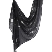 New Watercolor Series Satin Polyester Cotton Shawl Printed Scarf Ethnic Scarf Women Scarf 180*80 sku image 23