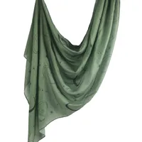New Watercolor Series Satin Polyester Cotton Shawl Printed Scarf Ethnic Scarf Women Scarf 180*80 sku image 25