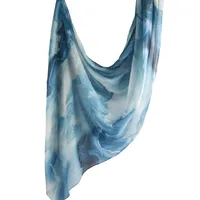 Hot Sale Watercolor Collection Modal Cotton Shawl Satin Printed Scarf Ethnic Head Scarf Women Scarf sku image 35