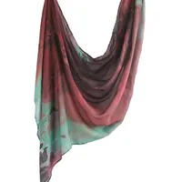 New Watercolor Series Satin Polyester Cotton Shawl Printed Scarf Ethnic Scarf Women Scarf 180*80 sku image 38