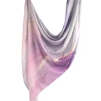 New Watercolor Series Satin Polyester Cotton Shawl Printed Scarf Ethnic Scarf Women Scarf 180*80 sku image 32