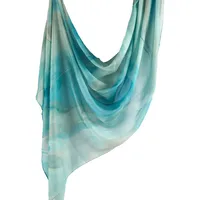 New Watercolor Series Satin Polyester Cotton Shawl Printed Scarf Ethnic Scarf Women Scarf 180*80 sku image 40