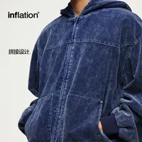 Inf Men's Wear | Washed Corduroy Hooded Jacket  Autumn And Winter New Trendy Brand Short Jacket Cardigan Sweatshirt main image 2