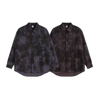 INF Men's Wear | Dirty Dyed Plaid Shirt  Fall/Winter New Waste Soil Wind Dirtyfit Loose Plaid Shirt main image 2