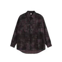 INF Men's Wear | Dirty Dyed Plaid Shirt  Fall/Winter New Waste Soil Wind Dirtyfit Loose Plaid Shirt sku image 3
