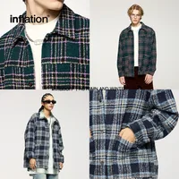 Inf Men's Wear | Woolen Jacket Jacket  Autumn And Winter New Trendy Brand Retro Plaid Plaid Loose Casual Shirt main image 2