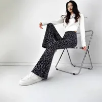 Leopard Print Flared Pants Shark Pants High Waist Micro Horn Slimming Fashion Women's Pants main image 4