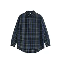 Inf Men's Wear | Blue And Black Plaid Shirt  Autumn And Winter New Trendy Brand American Style Cardigan Without Flap Pocket Pantss Can Be Worn Inside Or Outside main image 4