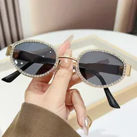 Y2K Elegant Glam Solid Color Ac UV400 Protection Oval Frame Inlay Full Frame Glasses main image 1