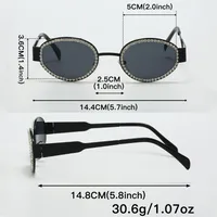 Y2K Elegant Glam Solid Color Ac UV400 Protection Oval Frame Inlay Full Frame Glasses main image 2