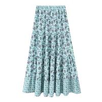 Women's Pleated Skirt Casual Streetwear Ditsy Floral Midi Dress Banquet Selfie main image 2