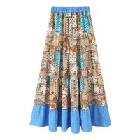 Women's Pleated Skirt Casual Streetwear Ditsy Floral Midi Dress Banquet Selfie sku image 15