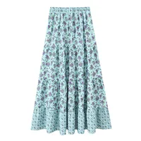 Women's Pleated Skirt Casual Streetwear Ditsy Floral Midi Dress Banquet Selfie sku image 1